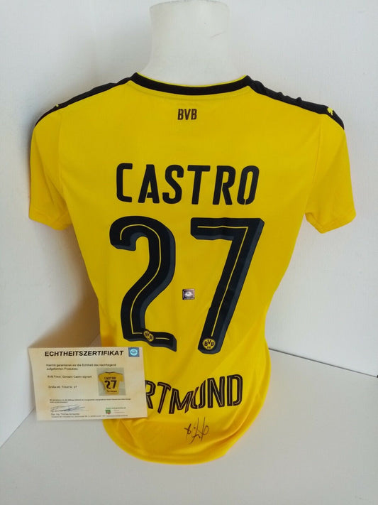Borussia Dortmund Trikot Castro signiert BVB Autogramm Fußball Puma Damen Neu 40