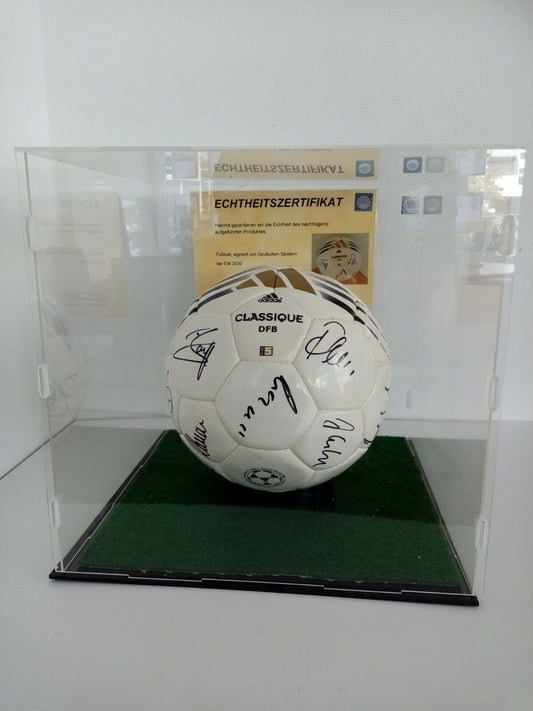 Fußball Teamsigniert EM 2000 in Vitrine DFB  Autogramm Adidas Unterschrift COA