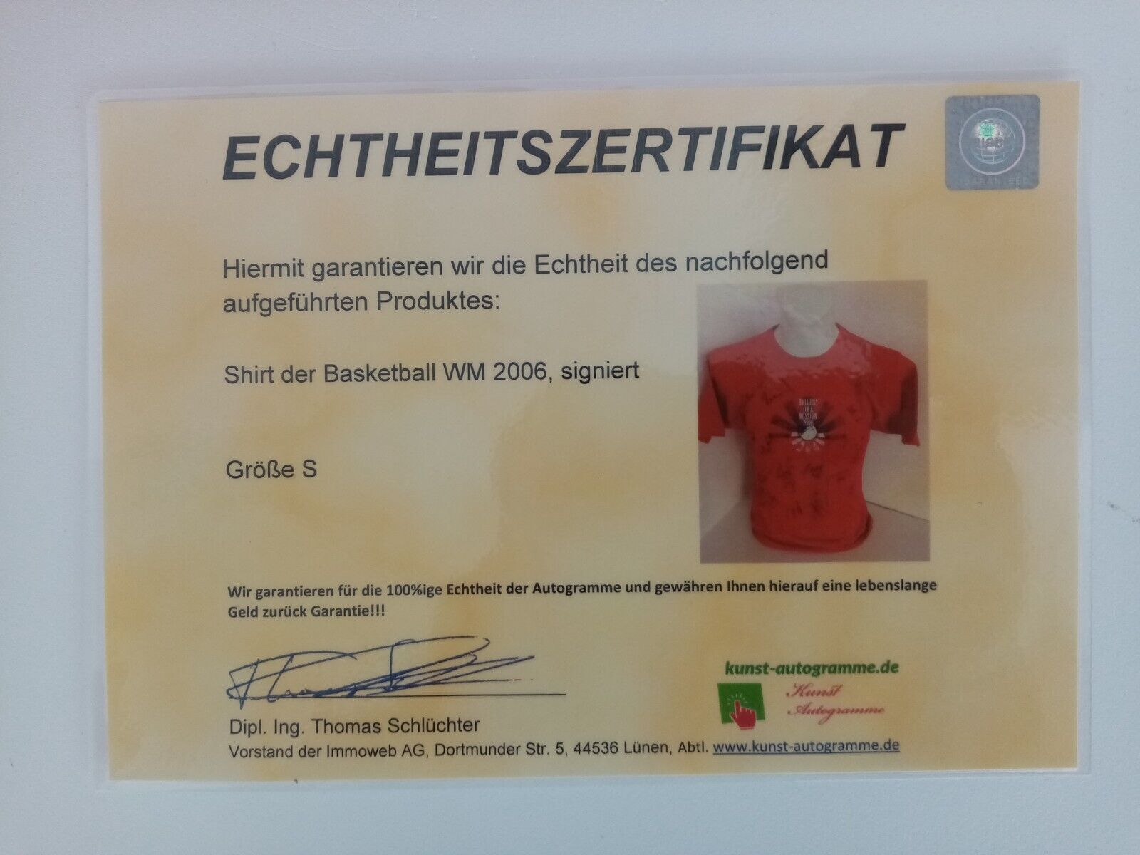 Basketball Shirt WM 2006 Teamsigniert Neu Dirk Nowitzki Deutschland DBB Trikot S