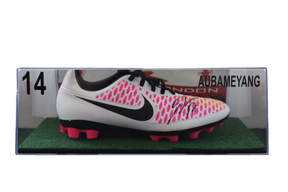 Fußballschuh Aubameyang signiert Arsenal London Autogramm England Premier League