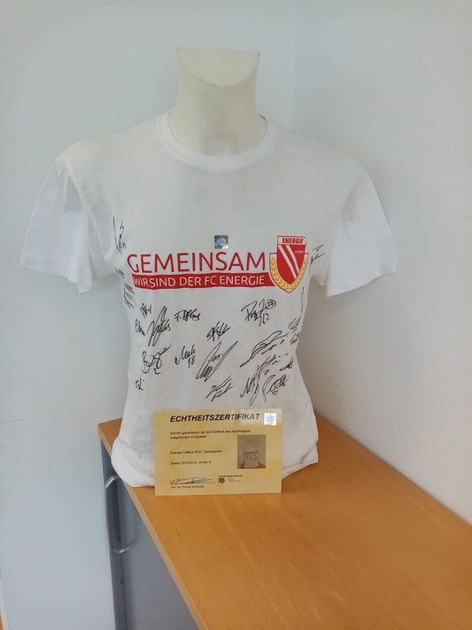 Energie Cottbus Shirt 2014/2015 Teamsigniert Autogramm Fußball Unterschrift S