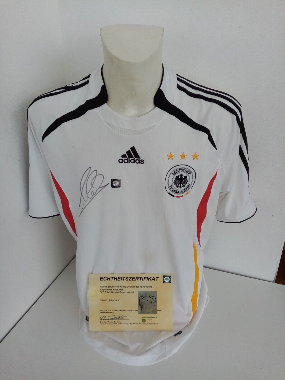 Deutschland Trikot Christian Schulz signiert DFB Unterschrift Autogramm Adidas L