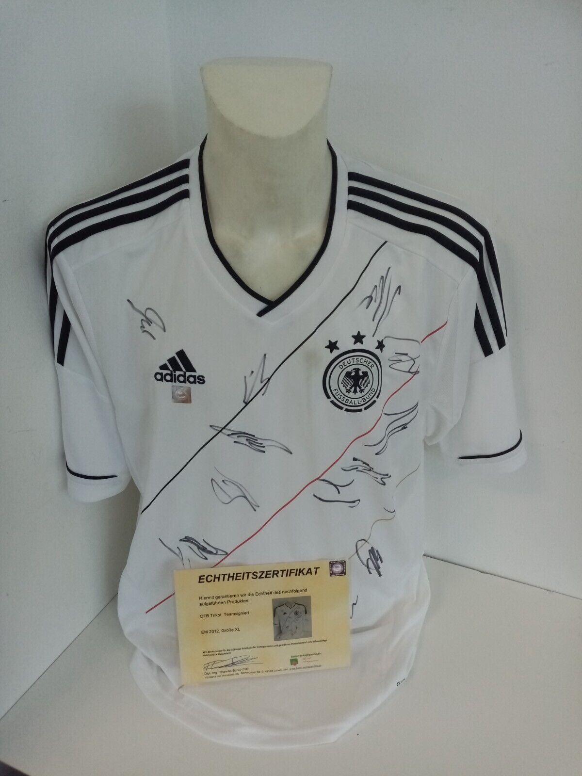 Deutschland Trikot EM 2012 Teamsigniert Autogramm Fußball DFB Euro Adidas COA XL