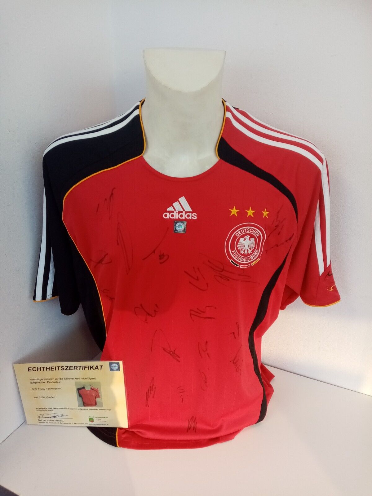 Deutschland Trikot WM 2006 Teamsigniert Autogramm Fußball DFB Adidas COA L