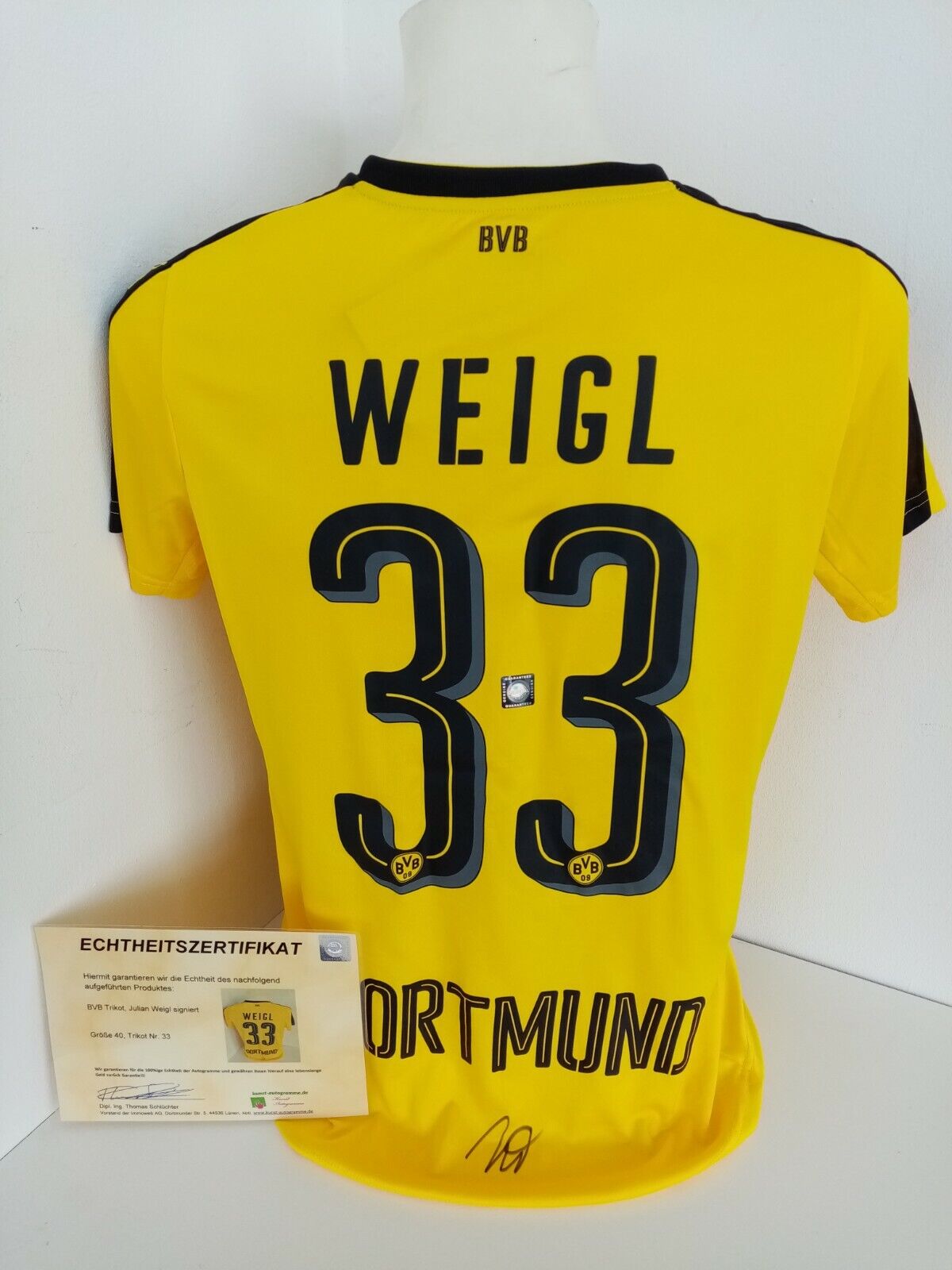 Borussia Dortmund Trikot Weigl signiert BVB Autogramm Fußball Bundesliga Puma 40