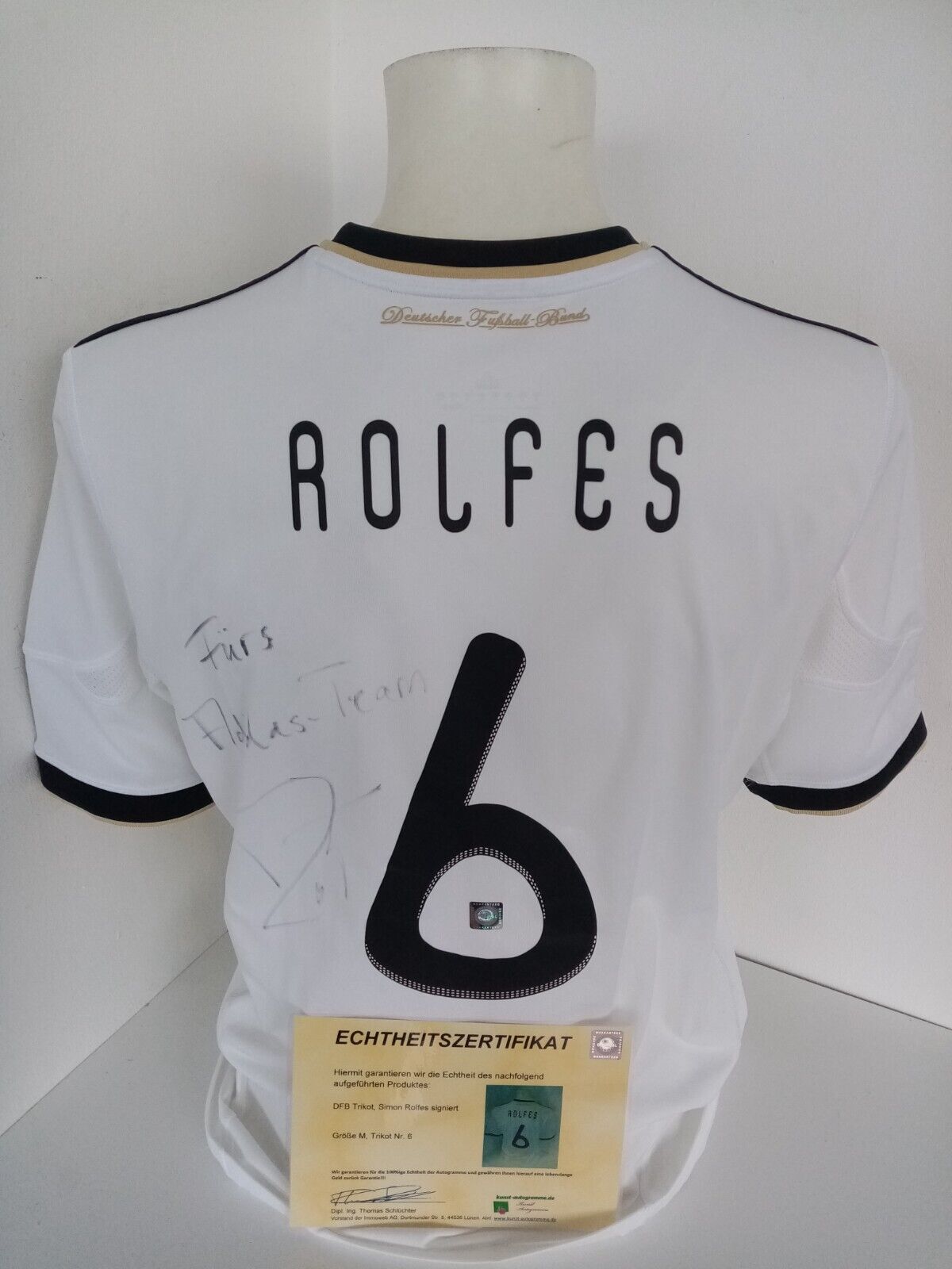Deutschland Trikot Simon Rolfes signiert DFB WM 2010 Autogramm Adidas Neu COA M