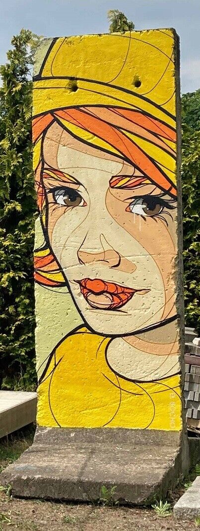 El Bocho bemalte Berliner Mauer - Echtes Mauerelement -segment