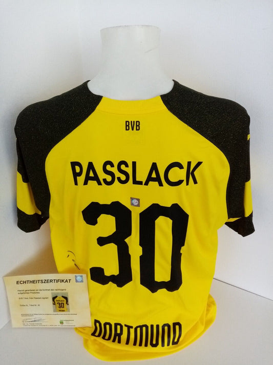 Borussia Dortmund Trikot Felix Passlack signiert BVB Autogramm Fußball Puma XL