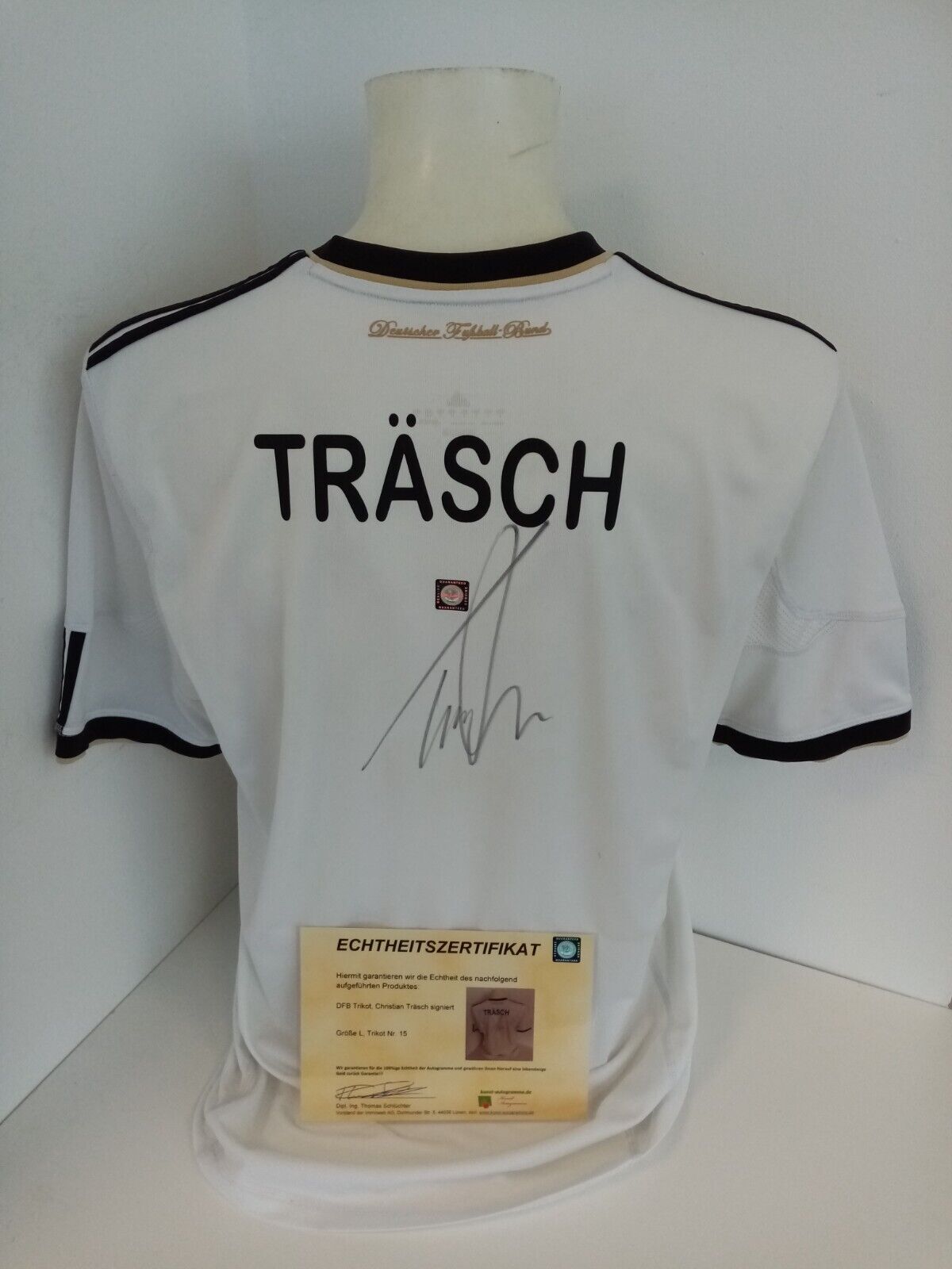 Deutschland Trikot Christian Träsch signiert Adidas Unterschrift DFB Fußball  L