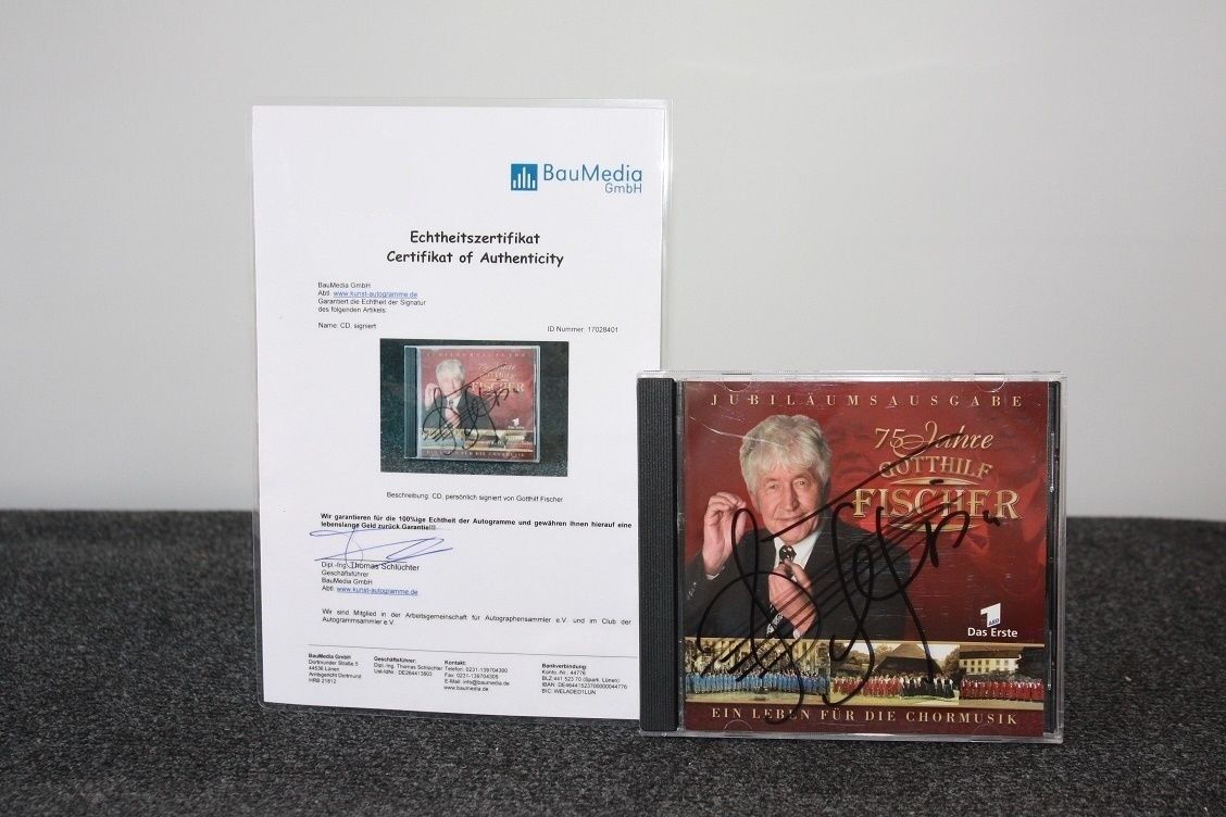 CD, Gotthilf Fischer signiert, 75 Jahre, Jubiläumsausgabe, Autogramm, Musik