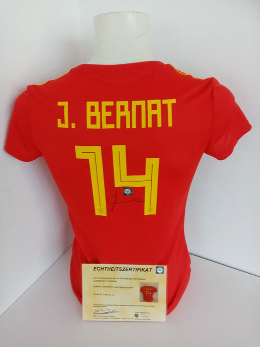 Spain Women's Jersey Juan Bernat signed autograph football Adidas New Espana M