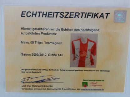 Mainz 05 jersey 09/10 team signed autograph football bundesliga nike new coa xxl