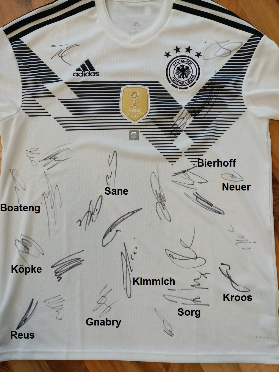 Deutschland Trikot Teamsigniert DFB WM 2018 COA Fußball Weltmeister Adidas Neu L